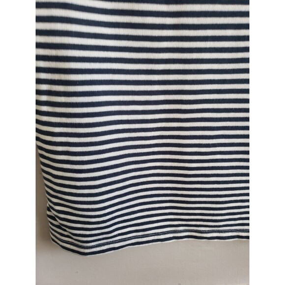 Maje Dress Womens  Small Blue Striped Chain Link Neckline 100% Cotton Mini - Picture 6 of 10